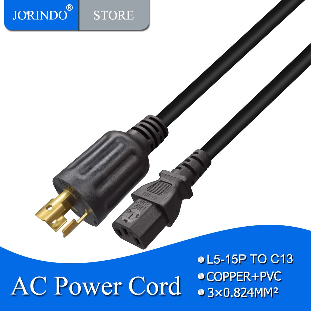 JORINDO ̱ ǥ Ʈ ÷  NEMA L5-15P IEC320 C13,ETL   ڵ 2M